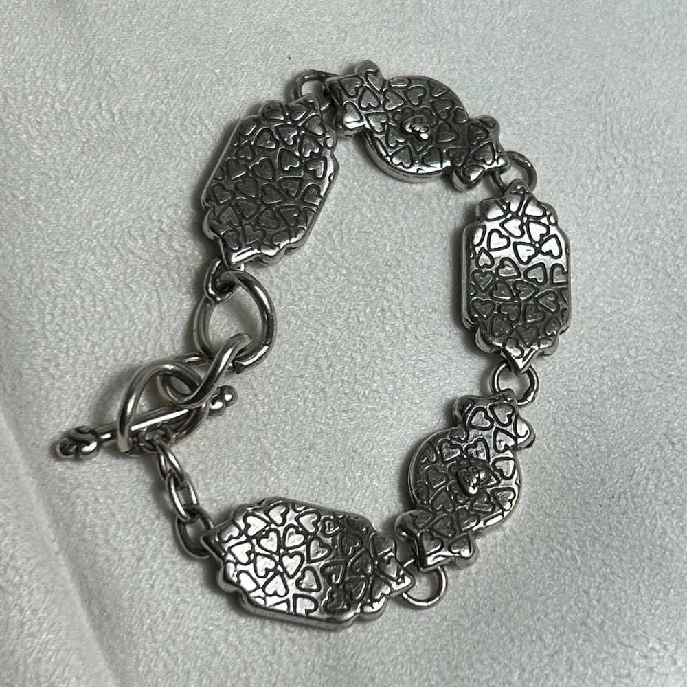 Brighton Victorian Crown Bracelet Two-tone Silver Plated Retired Toggle 7.5” - Picture 5 of 10